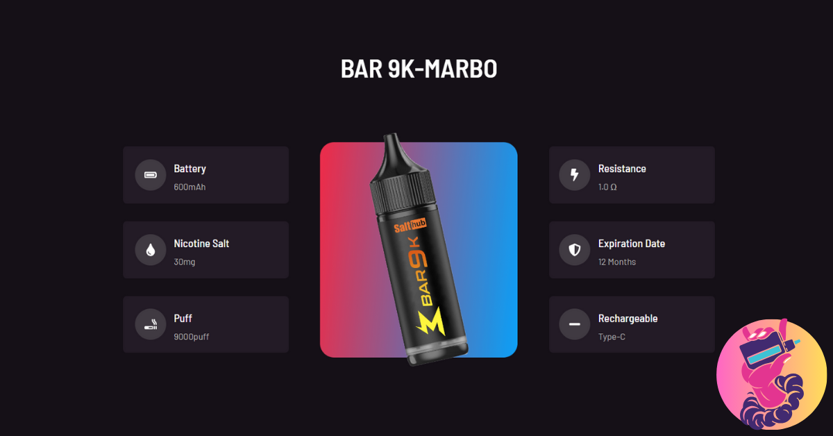 Marbo Bar 9000 Puffs: พอตไฟฟ้าใช้แล้วทิ้ง สูบได้จุใจ 9000 คำ
